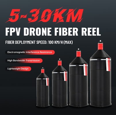 Bobina in fibra per drone FPV anti-interferenza, portata 30KM, velocità di dispiegamento 100KM/H per comunicazioni ad alta velocità in un ampio intervallo di temperature